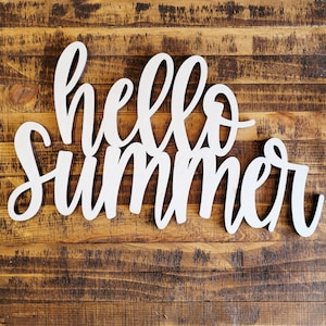 Wooden Hello Summer- Unfinished Wood Words -- DIY Projects - Door Hanger - Wreath making