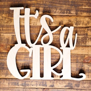 It&#39;s a Girl - Unfinished Wood Words DIY Projects - Door Hanger - Wreath making