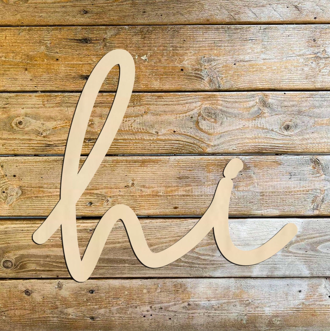 Wooden Hi Sign: Welcome Decor, Wreath Supplies DIY - Etsy