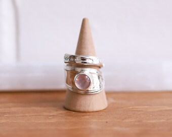 Rose Quartz Spoon Ring