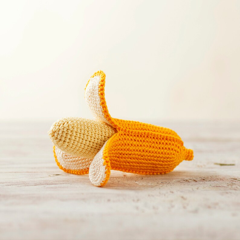 Crochet Banana Play Food Fruit Sensory Toy Montessori Toys Etsy