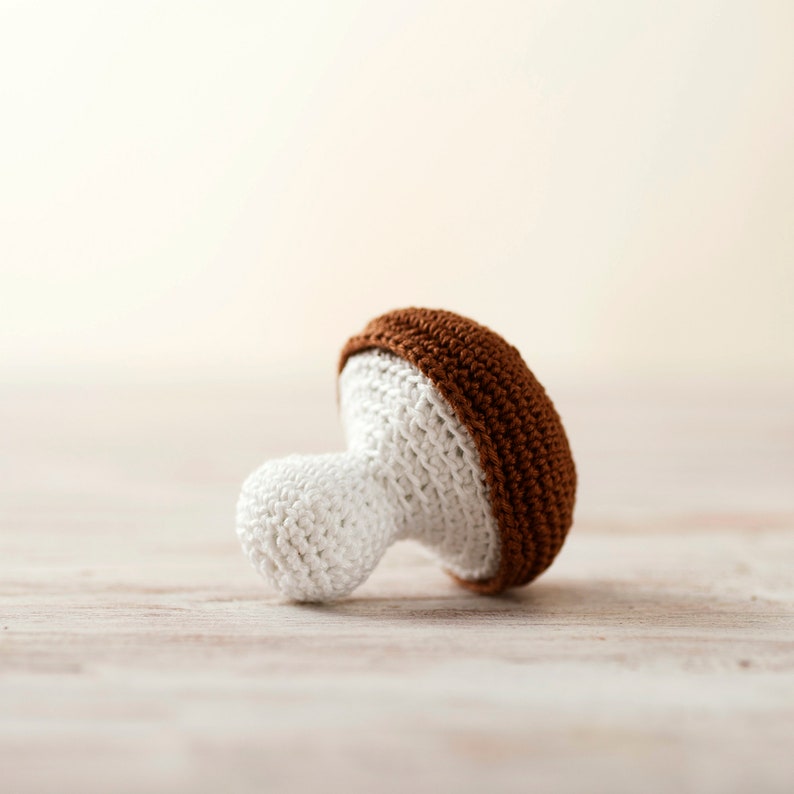 20pcs Montessori toys Play Food Kitchen decor Toys for kids Stuffed Miniature food Baby shower Crochet Mushroom set