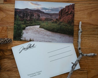 Colorado Postcard, Dominguez Canyon, Colorado, USA, Stationery, Nature Illustration, Fine Art Postcards