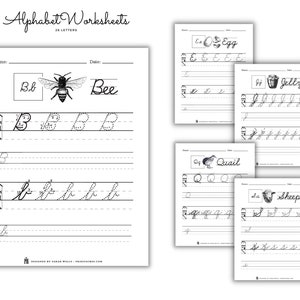 Downloadable Homestead Alphabet Writing Sheets