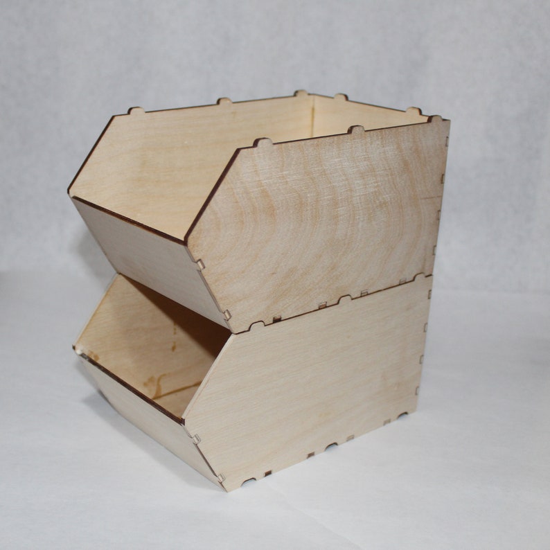Stackable Wood Storage Bin Etsy