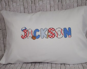 Baseball -Personalized Kids Pillow-Baseball Pillow-Baseball Pillowcase-Kids gift--Personalized Pillowcase-Grandson Gift