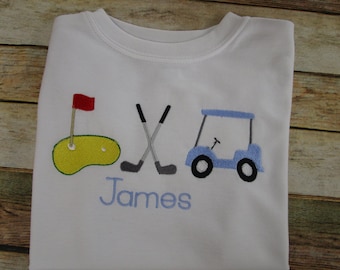 Children Golf Shirt-Boy Golf Shirt-Girl Golf Shirt- Golf Cart Shirt