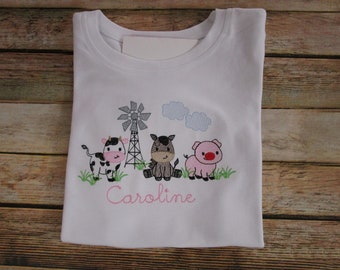 Farm Birthday Shirt-Tractor Birthday Shirt-1st Birthday Shirt-Barn Birthday Shirt-Boy Birthday Shirt-Girl Birthday Shirt-Cow Shirt-Pig Shirt