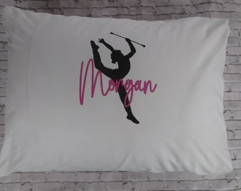 Baton Twirler Pillow-Majorette Pillowcase-Personalized Pillow-Majorette Pillow-Travel pillow