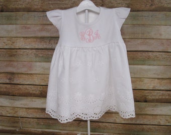 Girl White Dress- Christening Dress-Baptism Dress-Baby Dedication Dress-Portrait Dress-Flower Girl Dress-Personalized Dress