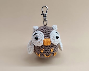 gehäkelte Eule, Eulen Schlüsselanhänger, Kawaii Eule, Amigurumi Eule gehäkelt, gehäkelter Uhu, gehäkelter Vogel, Kawaii Uhu, Kawaii Vogel