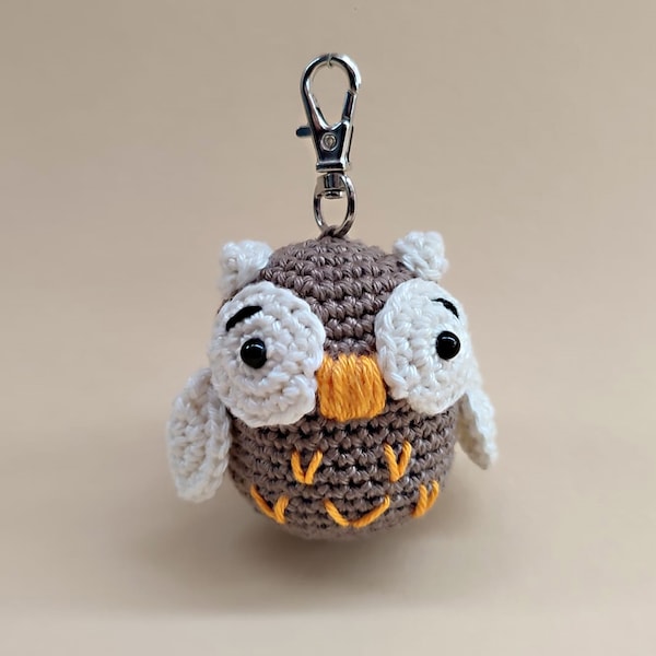 gehäkelte Eule, Eulen Schlüsselanhänger, Kawaii Eule, Amigurumi Eule gehäkelt, gehäkelter Uhu, gehäkelter Vogel, Kawaii Uhu, Kawaii Vogel