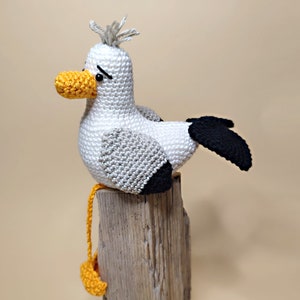 gehäkelte Möwe, gehäkelte Seemöwe, Kawaii Möwe, Kawaii Seemöwe, Amigurumi Seemöwe, Deko Maritim, Amigurumi Möwe, Stranddeko, Kantenhocker image 8