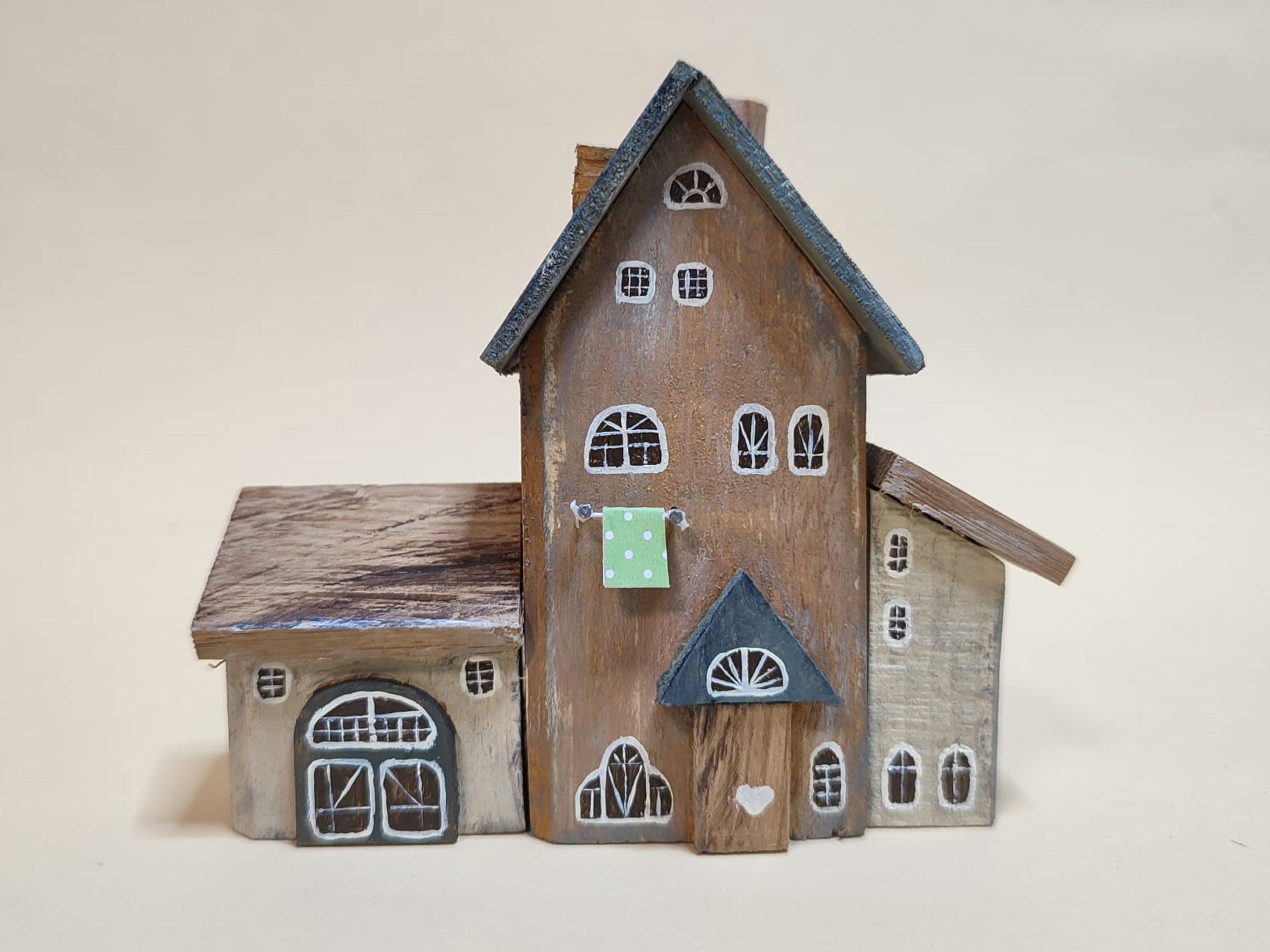 Holzdeko, Landhausstil, Miniaturhaus, CottageKern, Holzhaus