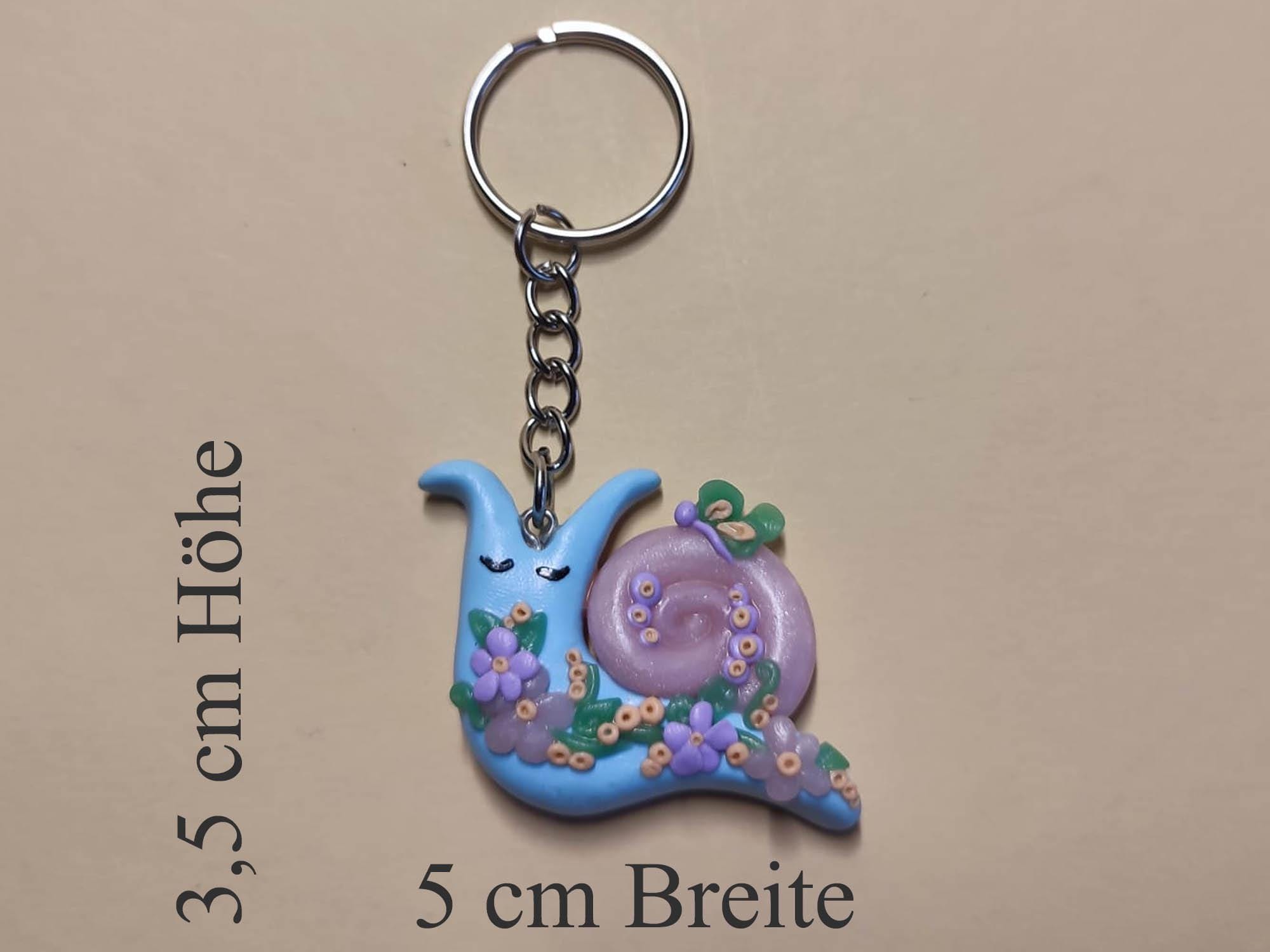 Kawaii Schnecke zum Verlieben! Handgefertigter Schlüsselanhänger mit einer niedlichen Schnecke, Taschenanhänger, Polymer Clay