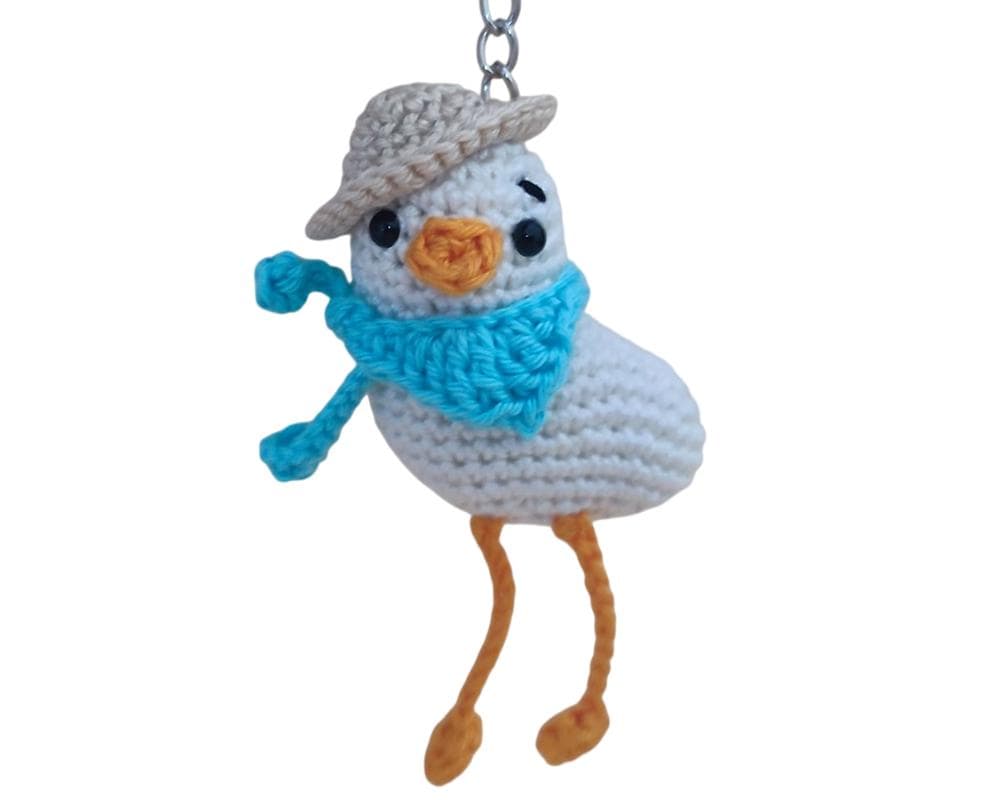 Gehäkelte Möwe “Mildred” als Schlüsselanhänger | Taschenanhänger | Amigurumi Tier | Handarbeit | Geschenk kleines | Glücksbringer