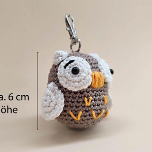 Gehäkelte Eule, Eulen Schlüsselanhänger, Kawaii Eule, Amigurumi Eule gehäkelt, gehäkelter Uhu, Vogel, Kawaii Uhu, Kawaii, Einschulung zdjęcie 5
