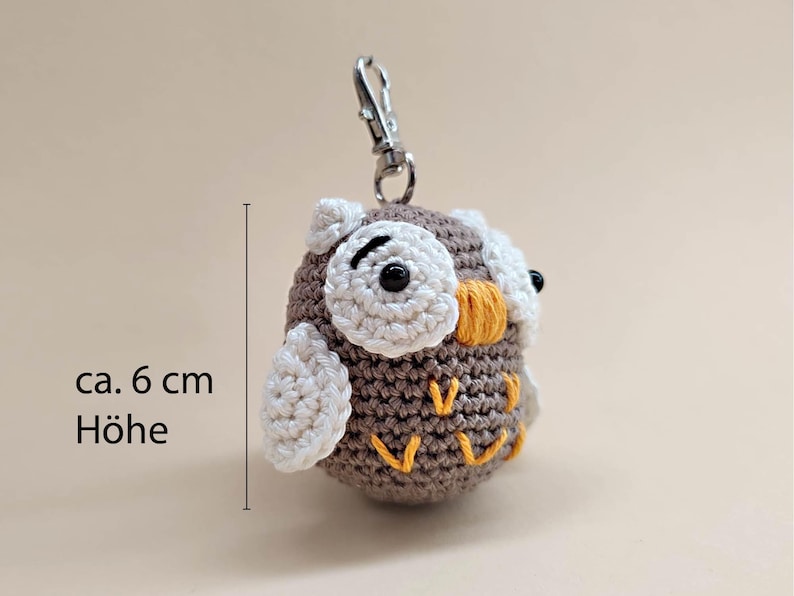 Gehäkelte Eule, Eulen Schlüsselanhänger, Kawaii Eule, Amigurumi Eule gehäkelt, gehäkelter Uhu, Vogel, Kawaii Uhu, Kawaii, Einschulung zdjęcie 5