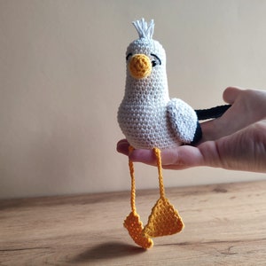 gehäkelte Möwe, gehäkelte Seemöwe, Kawaii Möwe, Kawaii Seemöwe, Amigurumi Seemöwe, Deko Maritim, Amigurumi Möwe, Stranddeko, Kantenhocker image 3