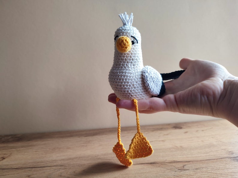 gehäkelte Möwe, gehäkelte Seemöwe, Kawaii Möwe, Kawaii Seemöwe, Amigurumi Seemöwe, Deko Maritim, Amigurumi Möwe, Stranddeko, Kantenhocker image 3