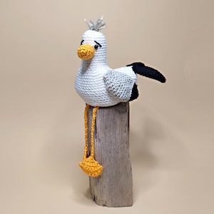 gehäkelte Möwe, gehäkelte Seemöwe, Kawaii Möwe, Kawaii Seemöwe, Amigurumi Seemöwe, Deko Maritim, Amigurumi Möwe, Stranddeko, Kantenhocker image 4