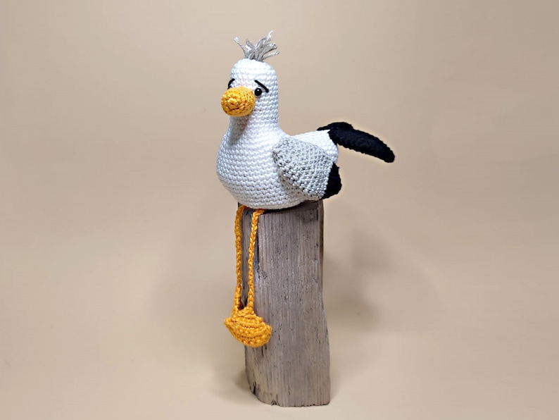 gehäkelte Möwe, gehäkelte Seemöwe, Kawaii Möwe, Kawaii Seemöwe, Amigurumi Seemöwe, Deko Maritim, Amigurumi Möwe, Stranddeko, Kantenhocker image 4