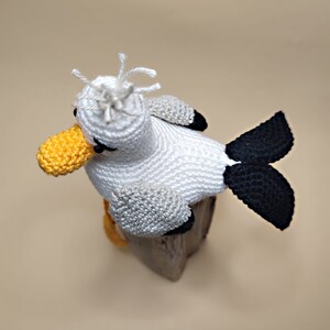 gehäkelte Möwe, gehäkelte Seemöwe, Kawaii Möwe, Kawaii Seemöwe, Amigurumi Seemöwe, Deko Maritim, Amigurumi Möwe, Stranddeko, Kantenhocker image 7