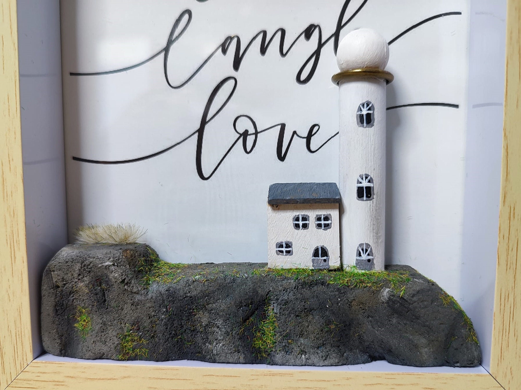 Leuchtturm im Bilderrahmen, Miniatur, maritim, maritime Deko, irisch, Irland, Meer, Nordsee, Ostsee, Diorama