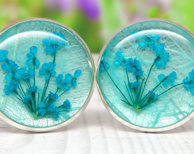 Real flower cufflinks