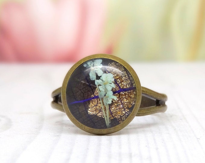 Real flower ring