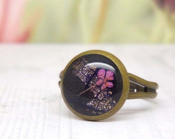 Real flower ring