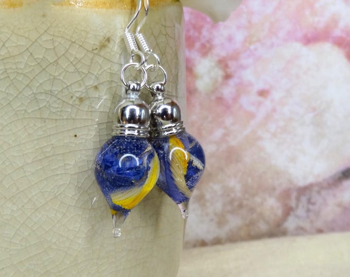Real iris earrings
