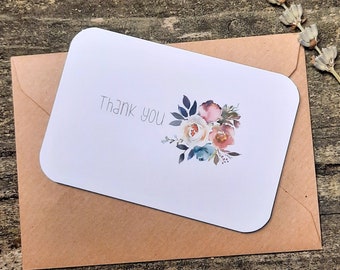 Set of 20 Thank you cards, note card set, Thank you cards, Floral note cards, Thanks