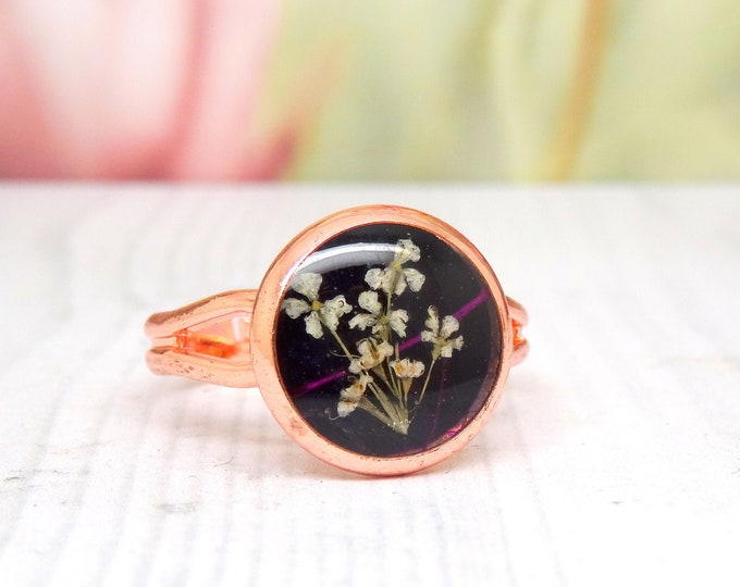 Real flower ring