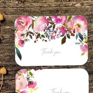 Lot de 20 cartes de remerciement, jeu de cartes de correspondance, cartes de remerciement, cartes de correspondance florales, merci
