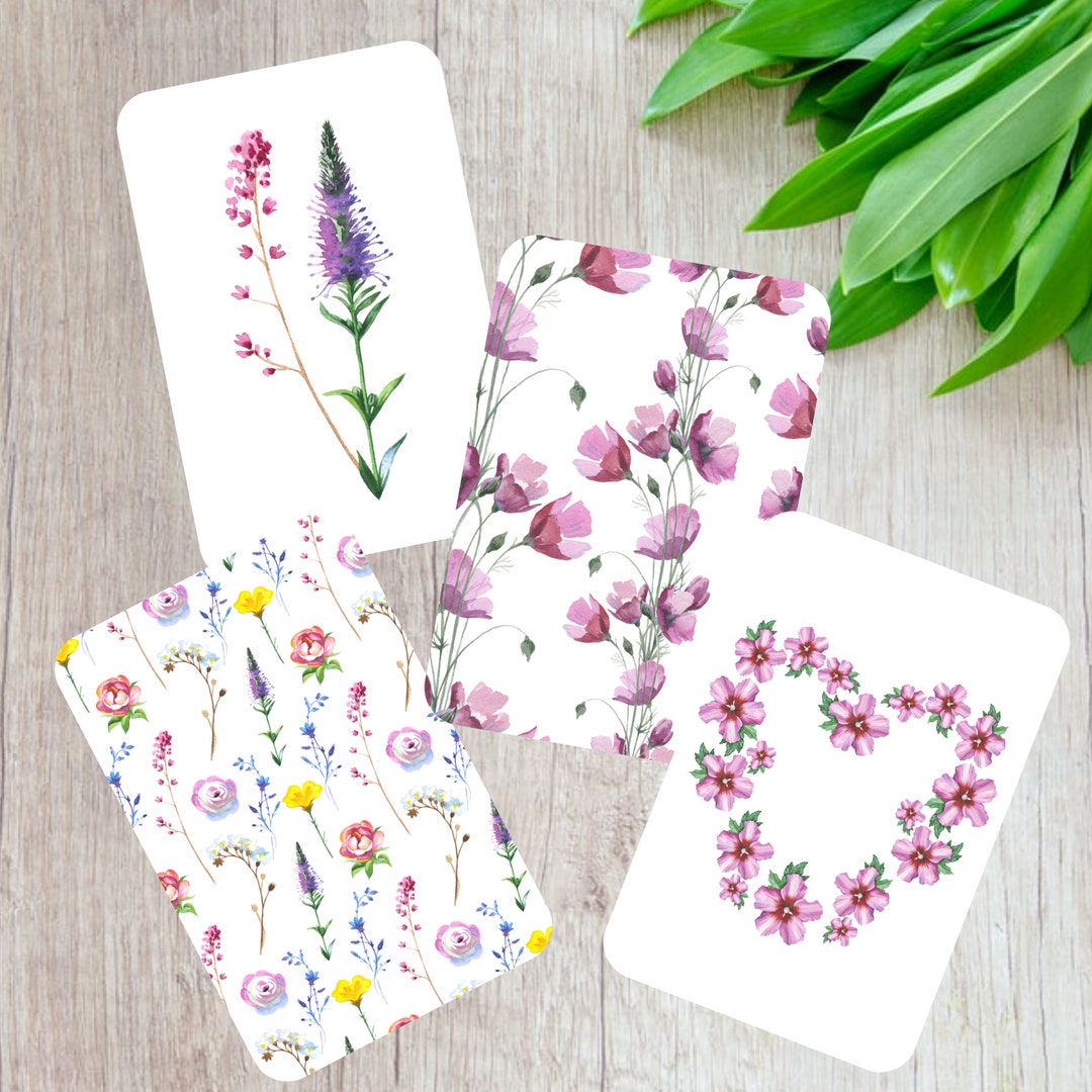 Wildflowers Note Cards Set, Set of 8 Notecards, Scrapbooking Cards ...