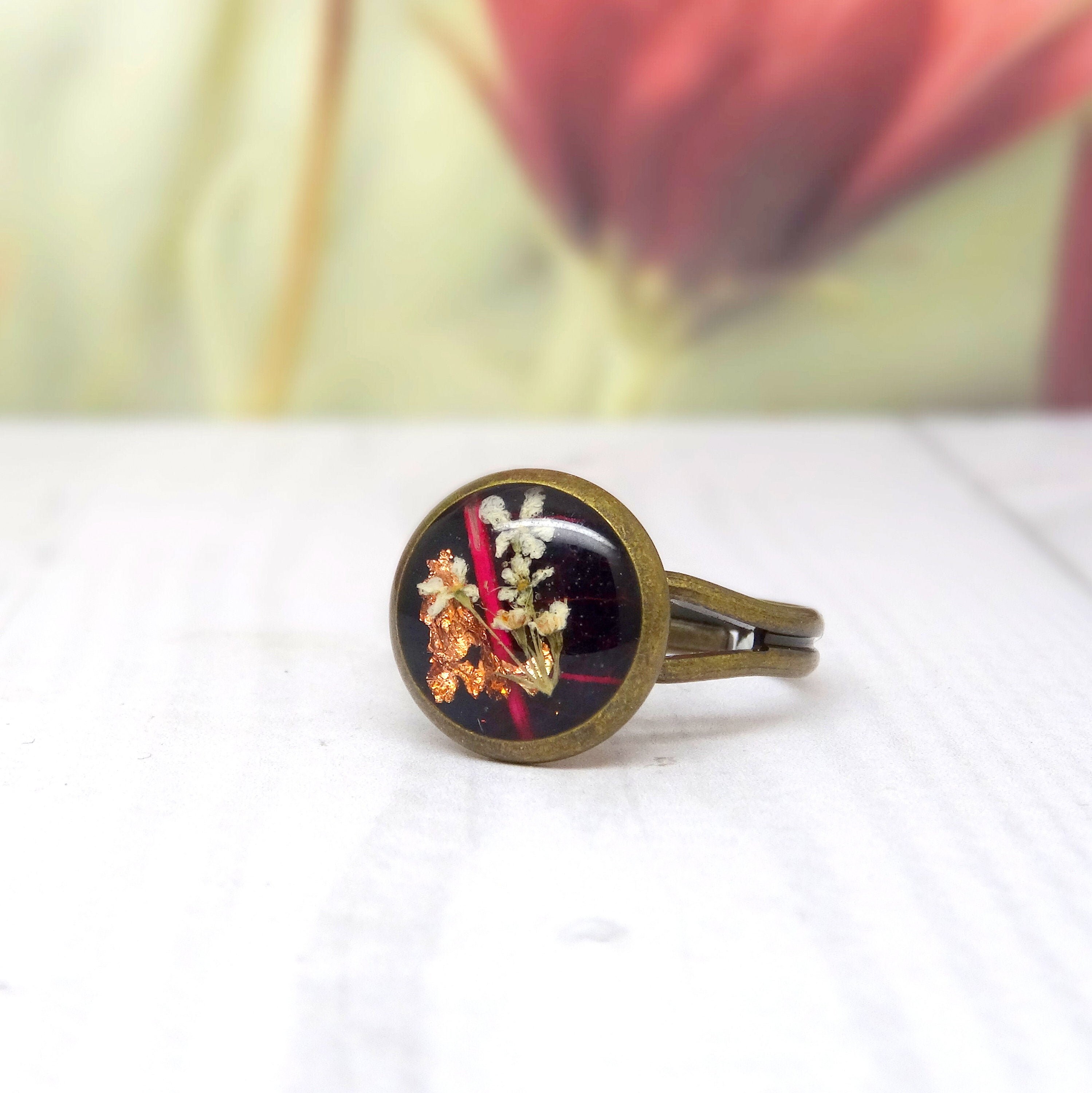 Real flower ring