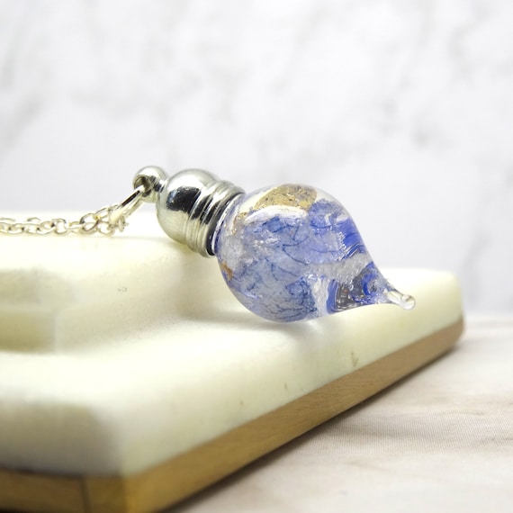 Blue orchid necklace