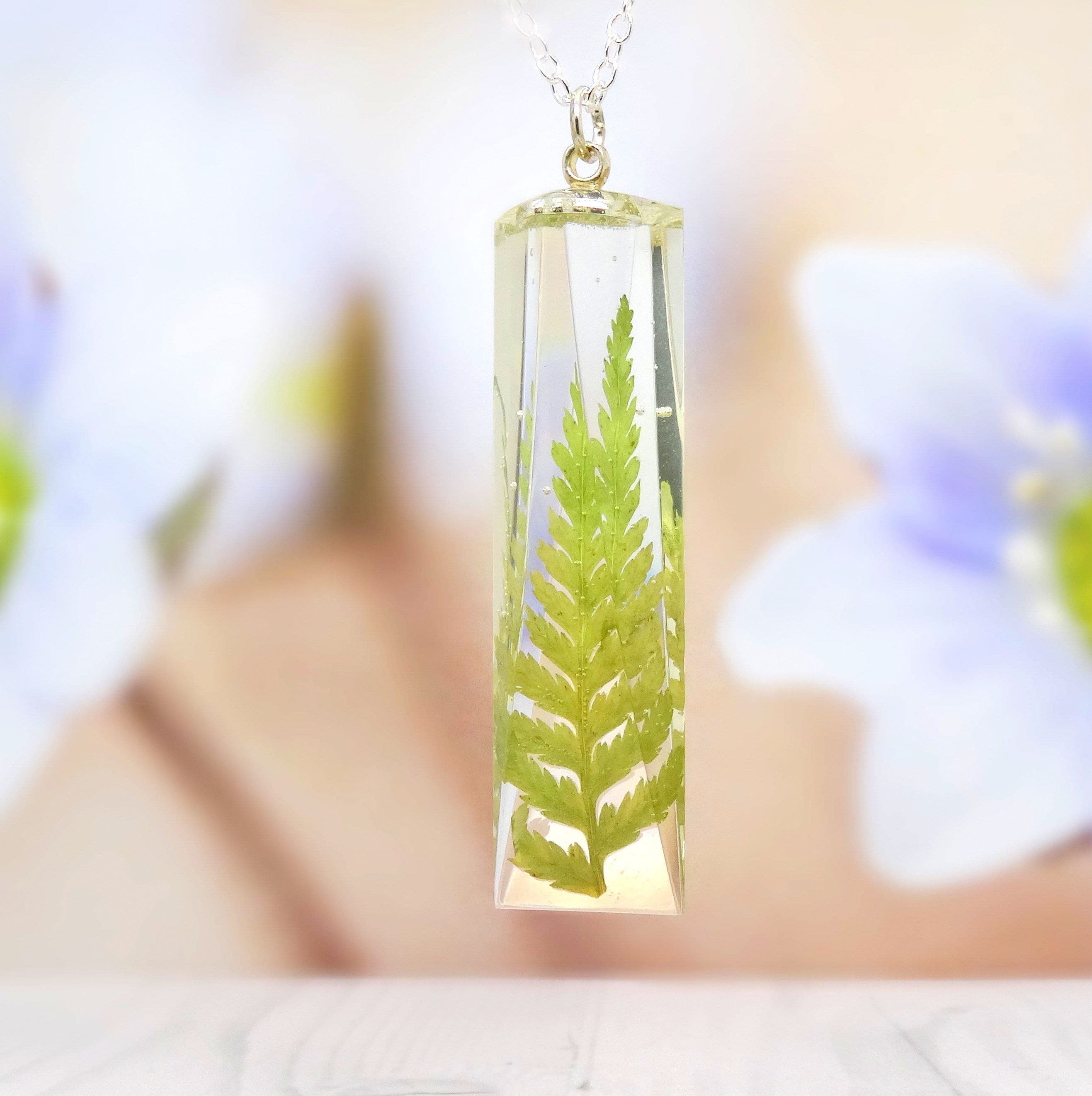 Nature Jewelry Fern Pendant Botanical Jewelry Pressed Flower Jewelry Custom Pressed Flower Necklace