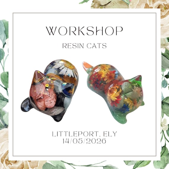 Real Flower Resin Cats Workshop | Floral Art Class, Keepsake Craft Evening