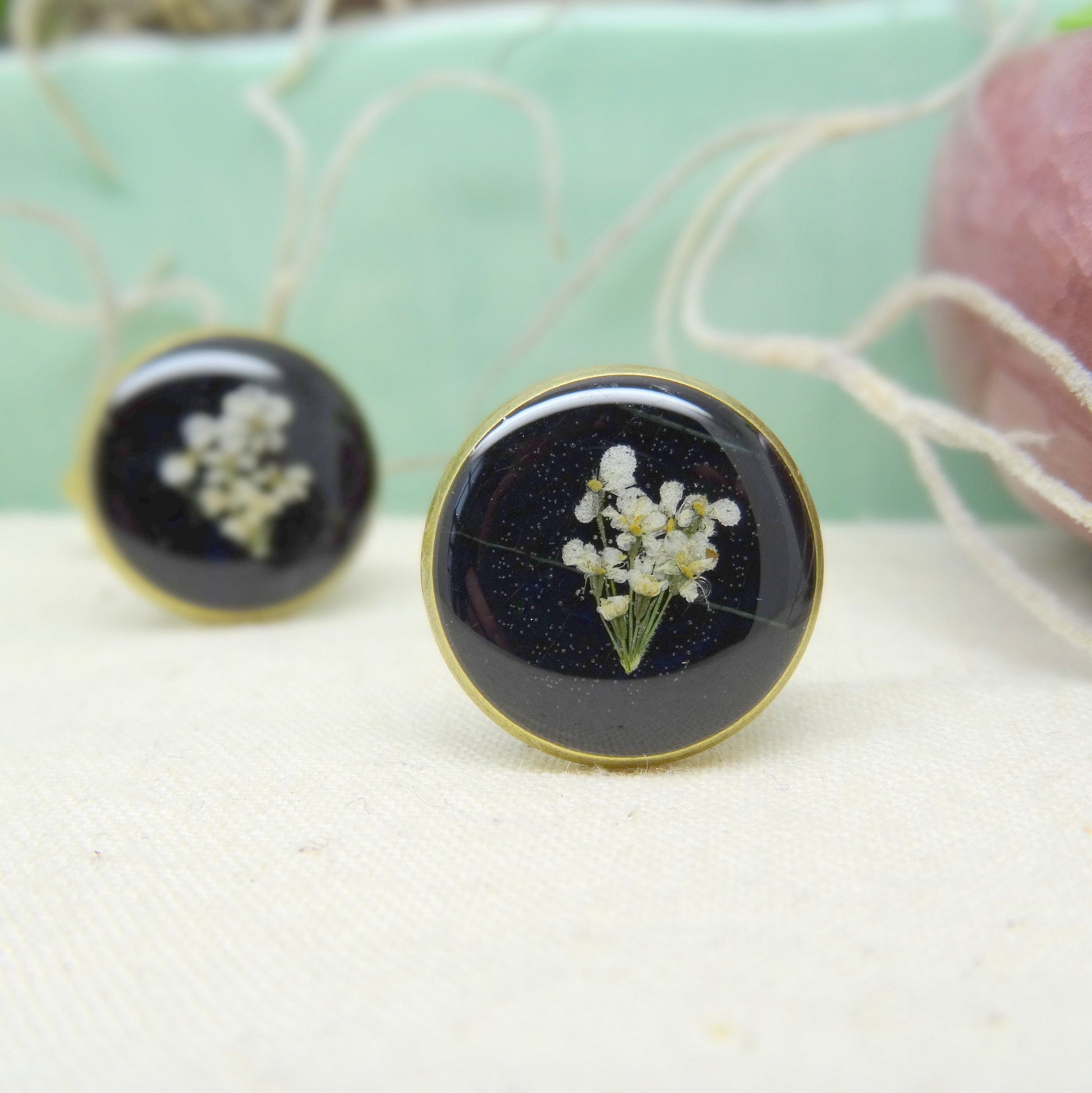 Real flower cuff links, nature cufflinks, Fathers Day Gift, handmade