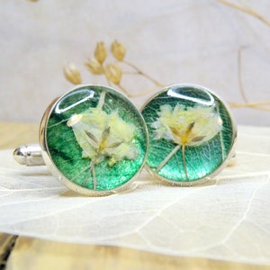 Real flower cufflinks, valentines day gift for him, mens valentines day gifts, Pressed Flower cufflinks, Fathers Day Gift, gifts for him