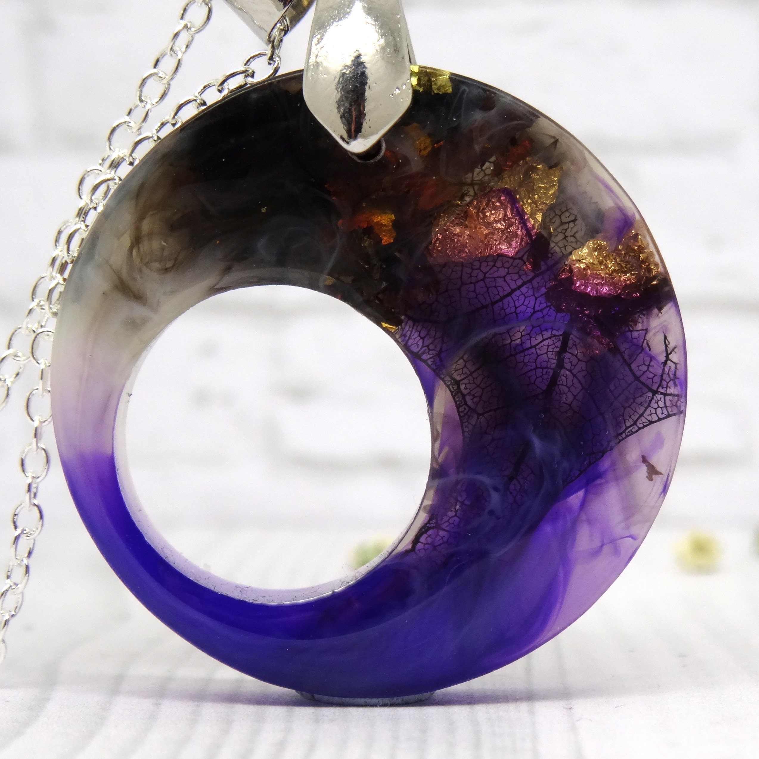 Real flower necklace, handmade real flower jewellery, unique gift for her, pressed flower