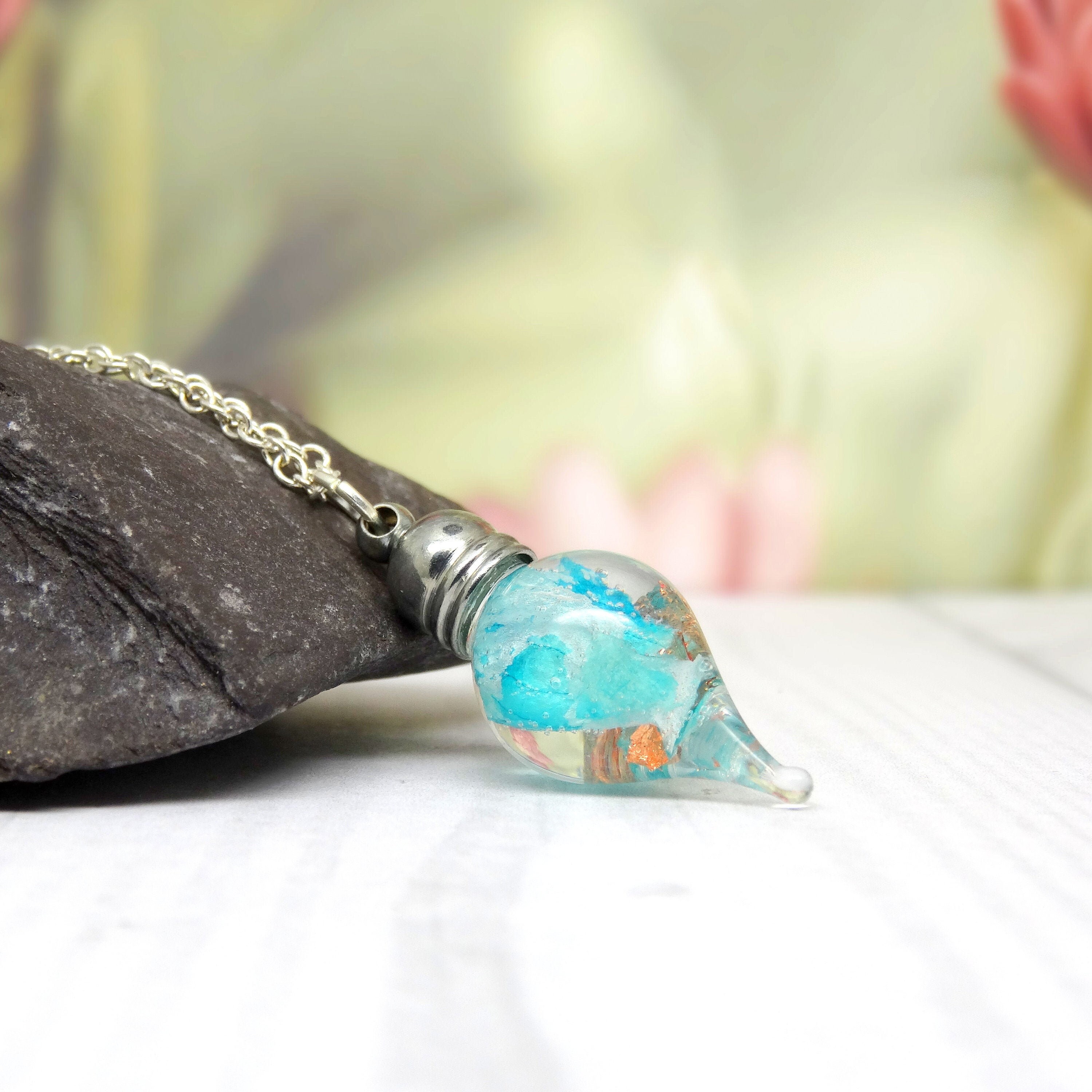 Blue orchid necklace