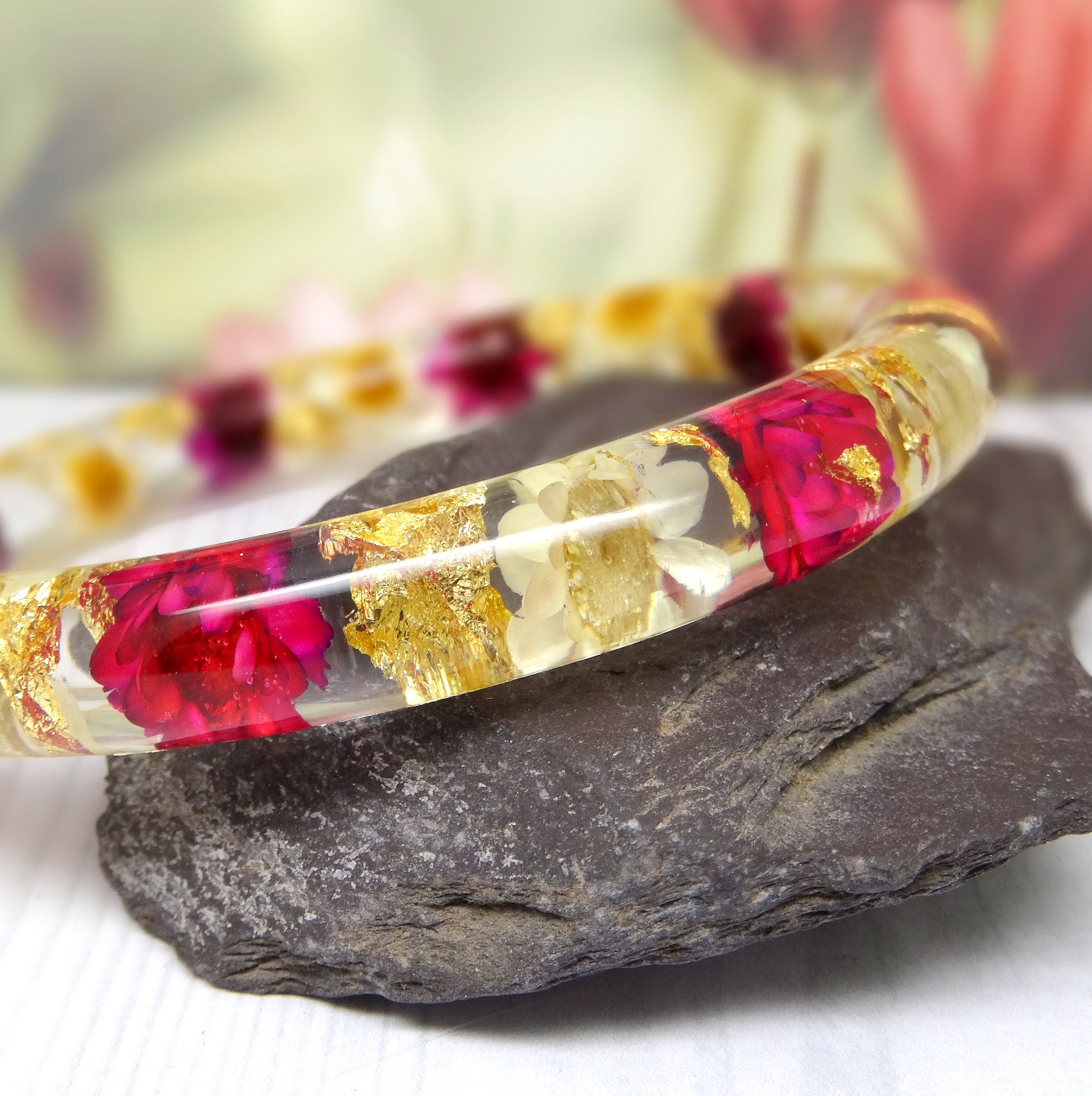 Daisy bracelet Meadow romantic flower bracelet Wedding jewellery Blush –  magaela