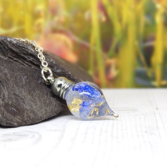 Blue orchid necklace