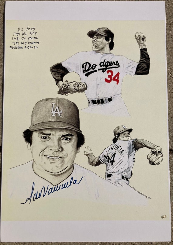 Signed Fernando Valenzuela el Toro Limited Edition Prints 