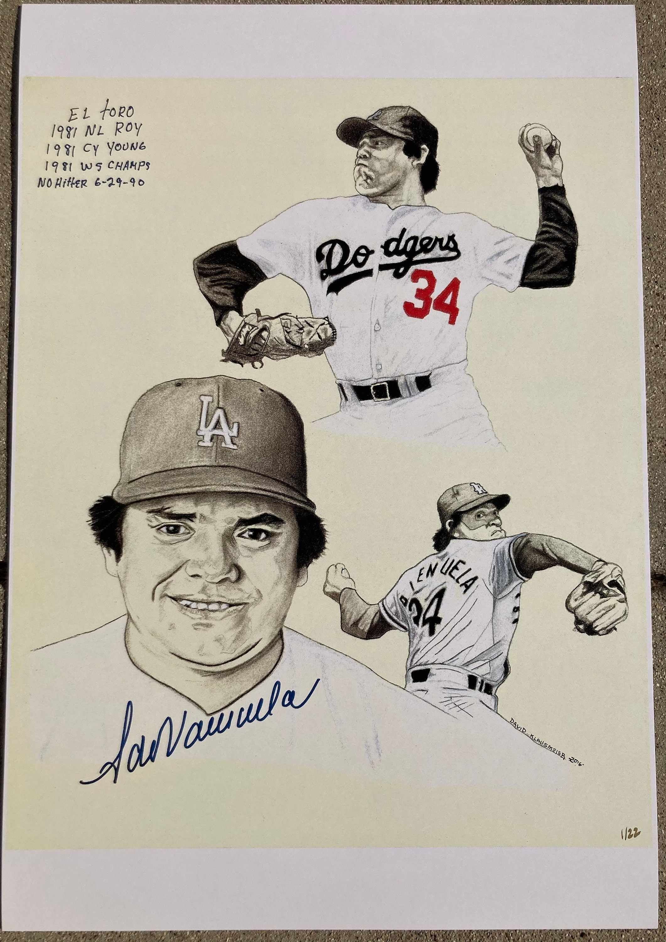 Fernando Valenzuela Authentic Autographed, Game-Used Los Angeles