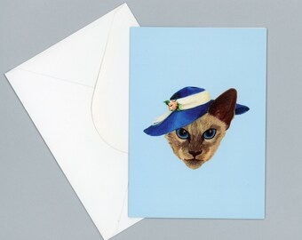 Lady Siamese Cat Greeting Card