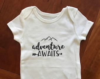 Adventure Awaits Baby Bodysuit or T-Shirt Clothing